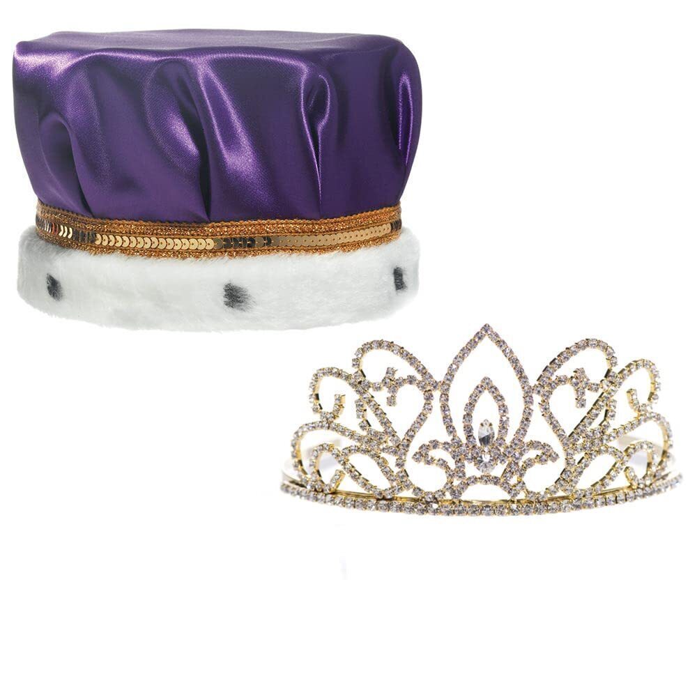 9537 Prom & Homecoming Royalty Set, Gold Adela Tiara with Rhinestones &
